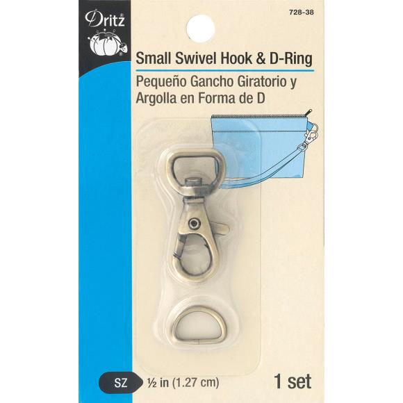 Small Swivel Hook & D-Ring - Purse Clip