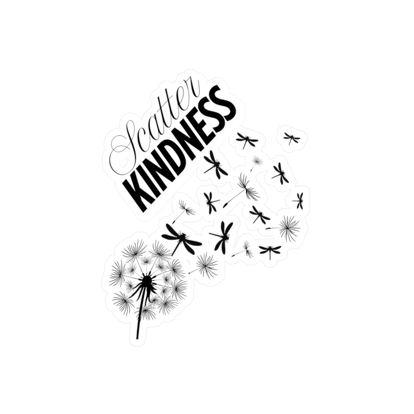 Sticker - Scatter Kindness Dragonfly Dandelion