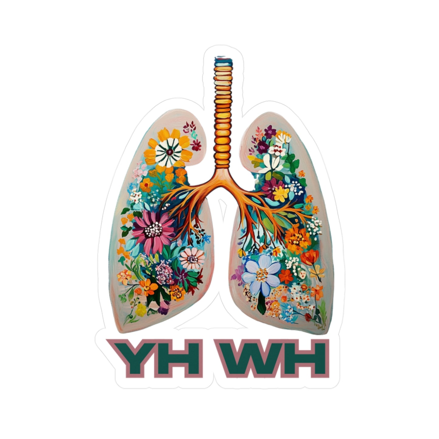 Sticker - YH WH - Yah Wah - Floral Lungs