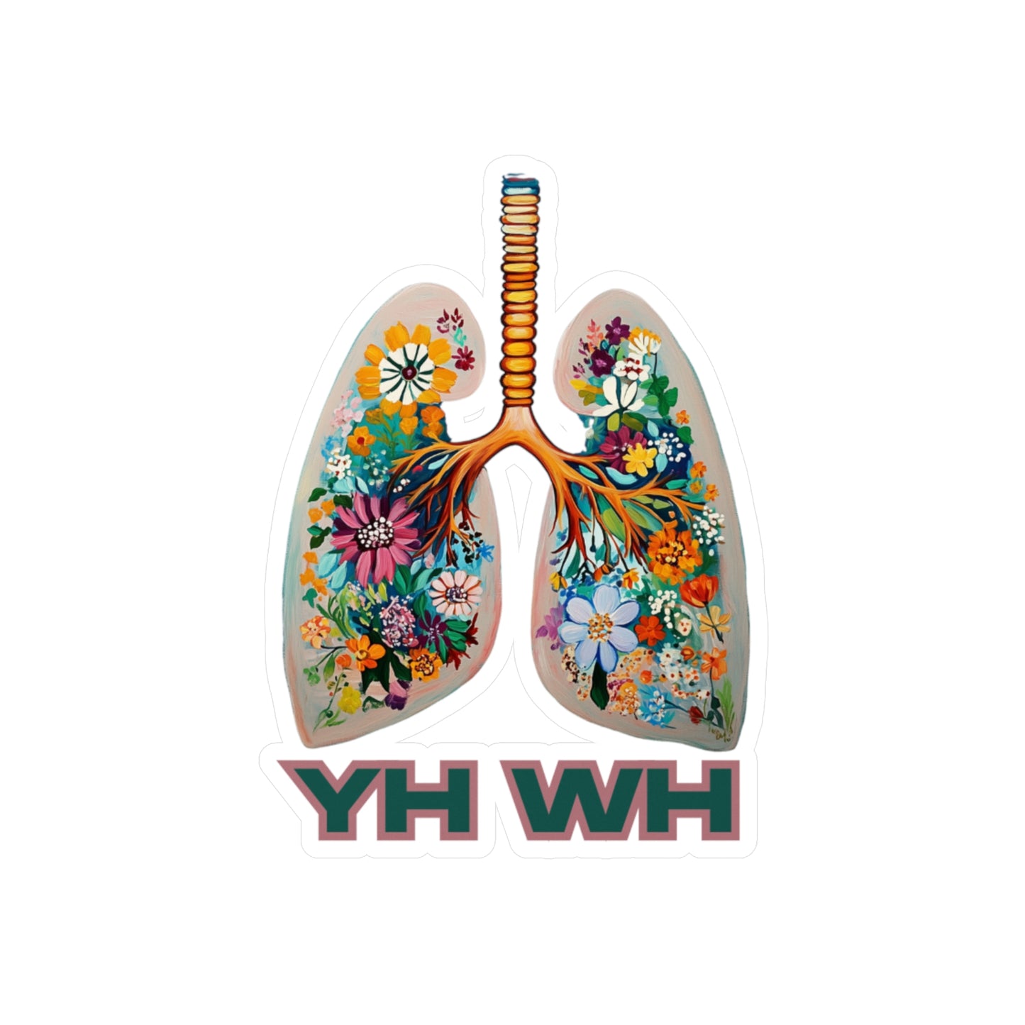 Sticker - YH WH - Yah Wah - Floral Lungs