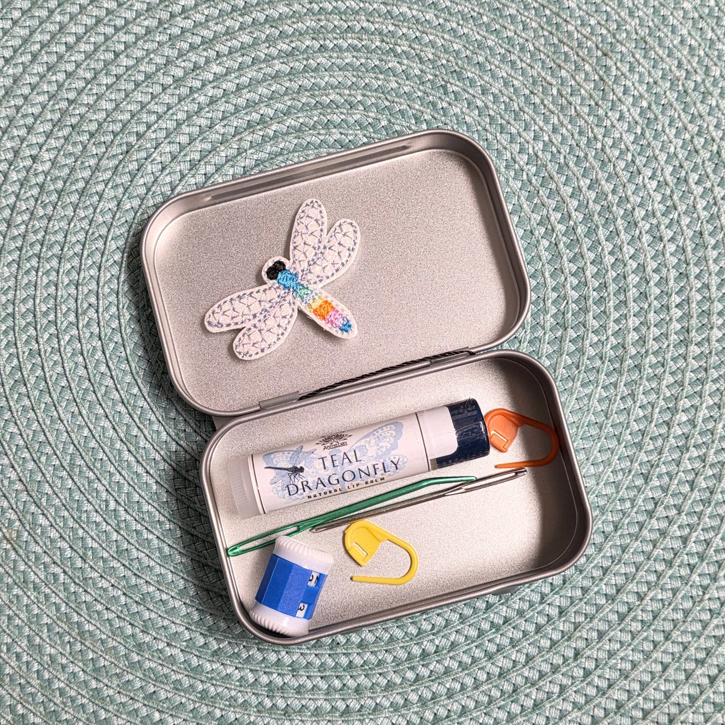 TDC Dragonfly & Yarn Notions Tin