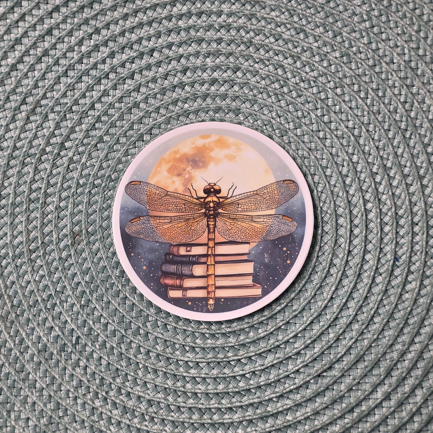 Sticker - Celestial Dragonfly & Books