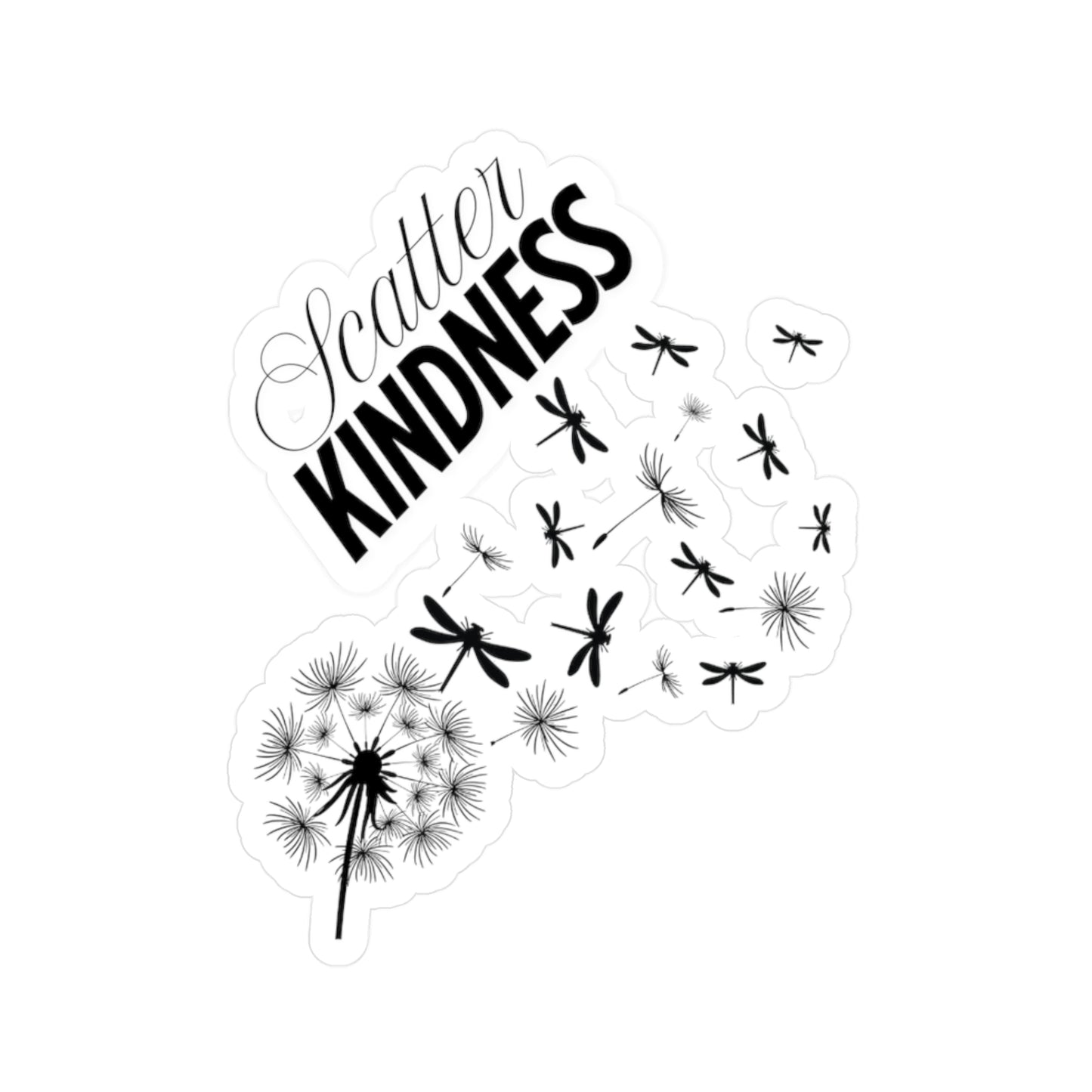 Sticker - Scatter Kindness Dragonfly Dandelion