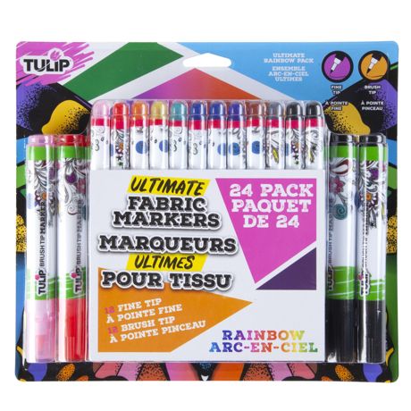 Tulip Ultimate Fabric Brush & Fine Tip Markers 24/Pkg