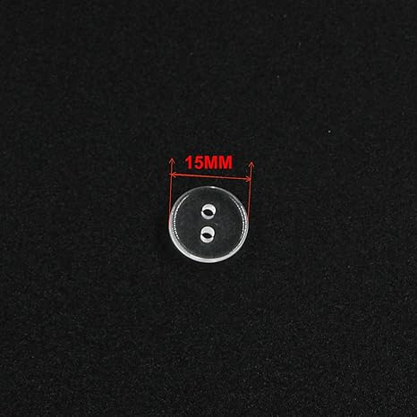 6 Pack: 15mm (5/8'') Clear Transparent Resin Buttons