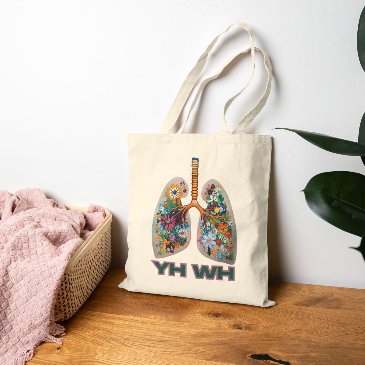 Tote - YH WH - Yah Wah - Floral Lungs