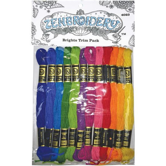 Zenbroidery Embroidery Floss 12 Skein Brights Kit