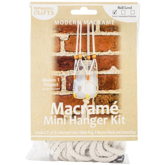 Pepperell Modern Macrame Hanging Jar Kit