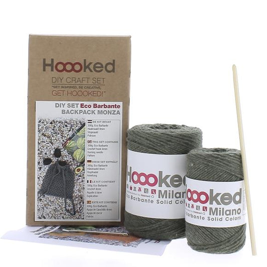 Hoooked Everyday Essentials Drawstring Bag Kit W/Eco Barbante Yarn