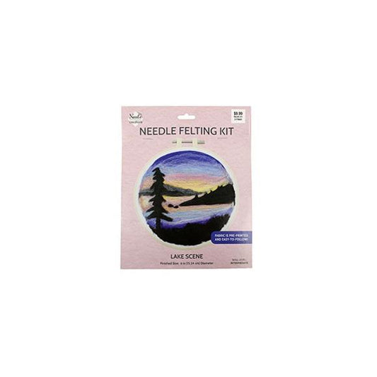 Fabric Editions Needle Felting Kit 6" Round - Lake Scene