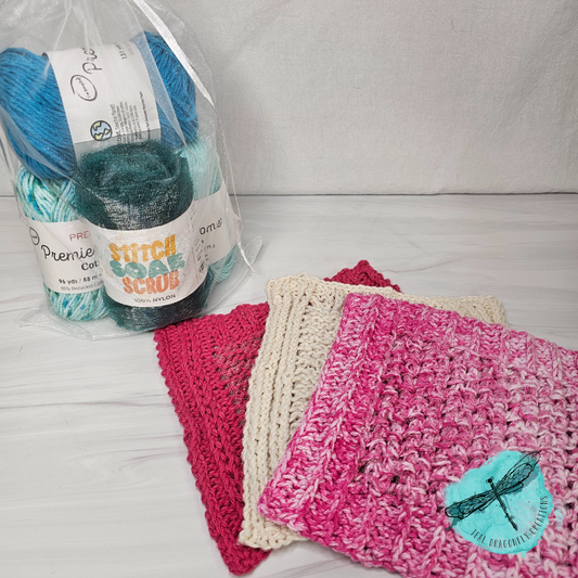 Scrub-a-Dub Bubbly Scrubby Dishcloth Kit - Knit & Crochet