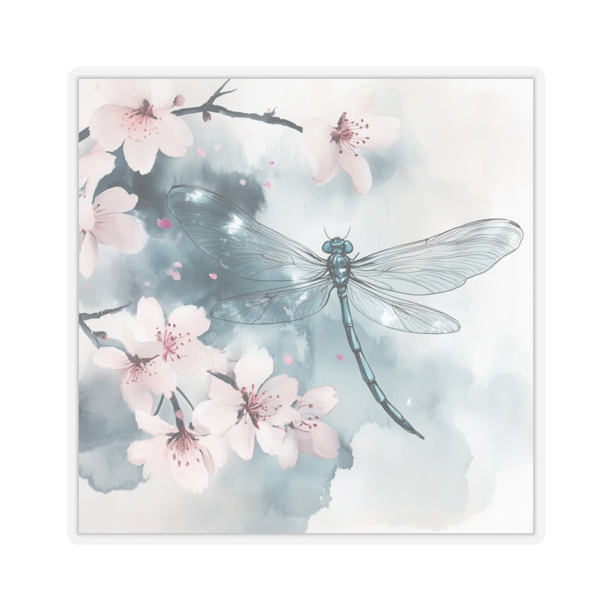 Sticker - Dragonfly Cherry Blossoms