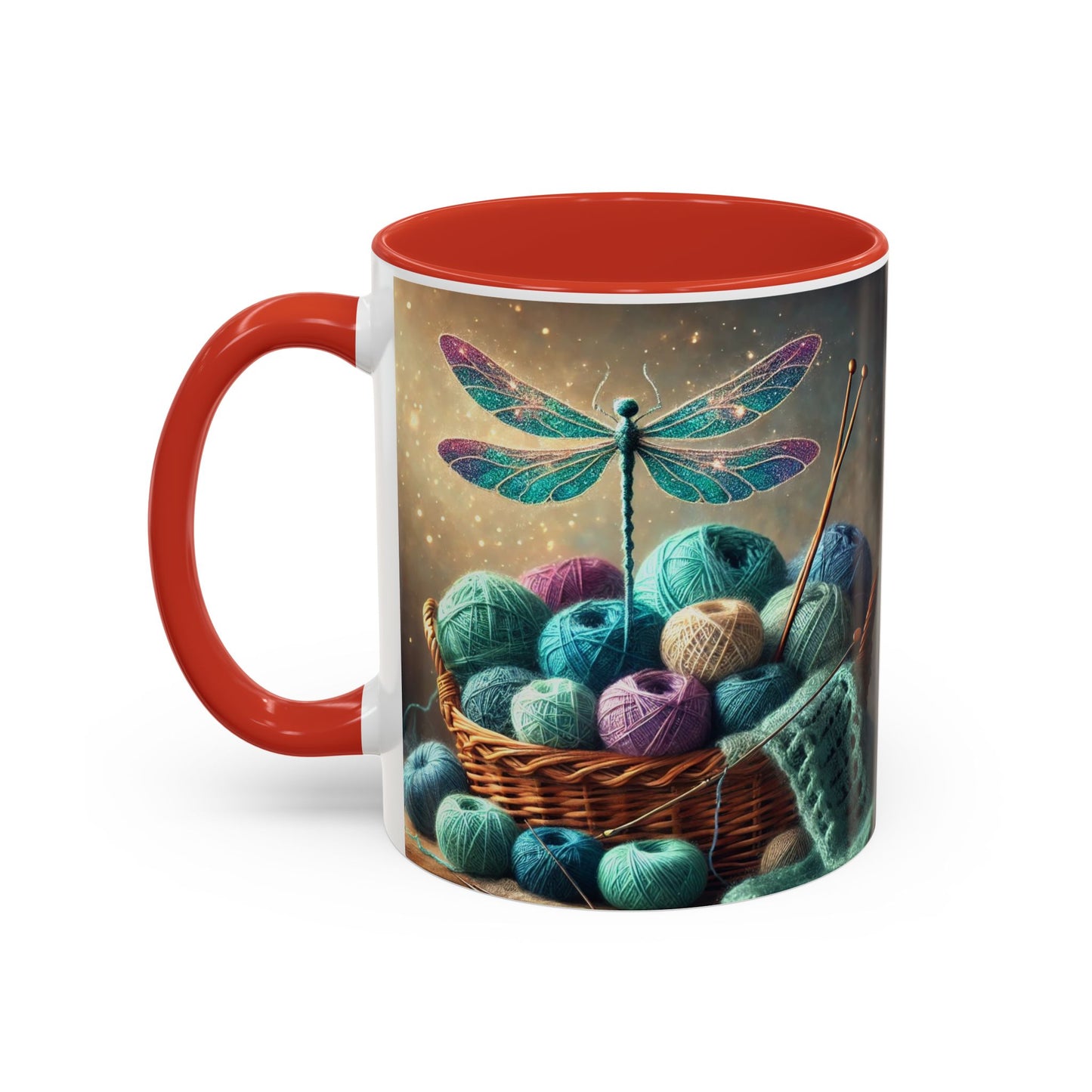 Mug - Dragonfly and Basket of Yarn