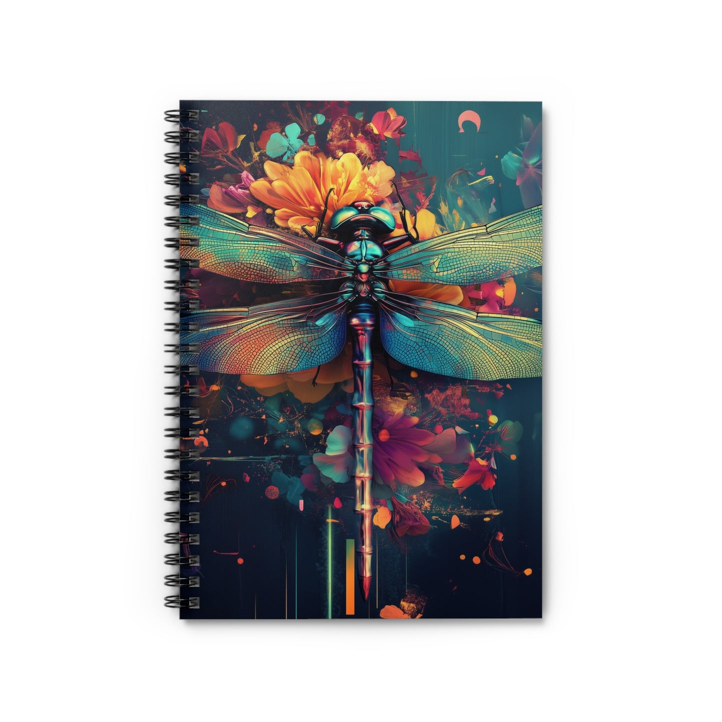 Notebook - Abstract Floral Dragonfly