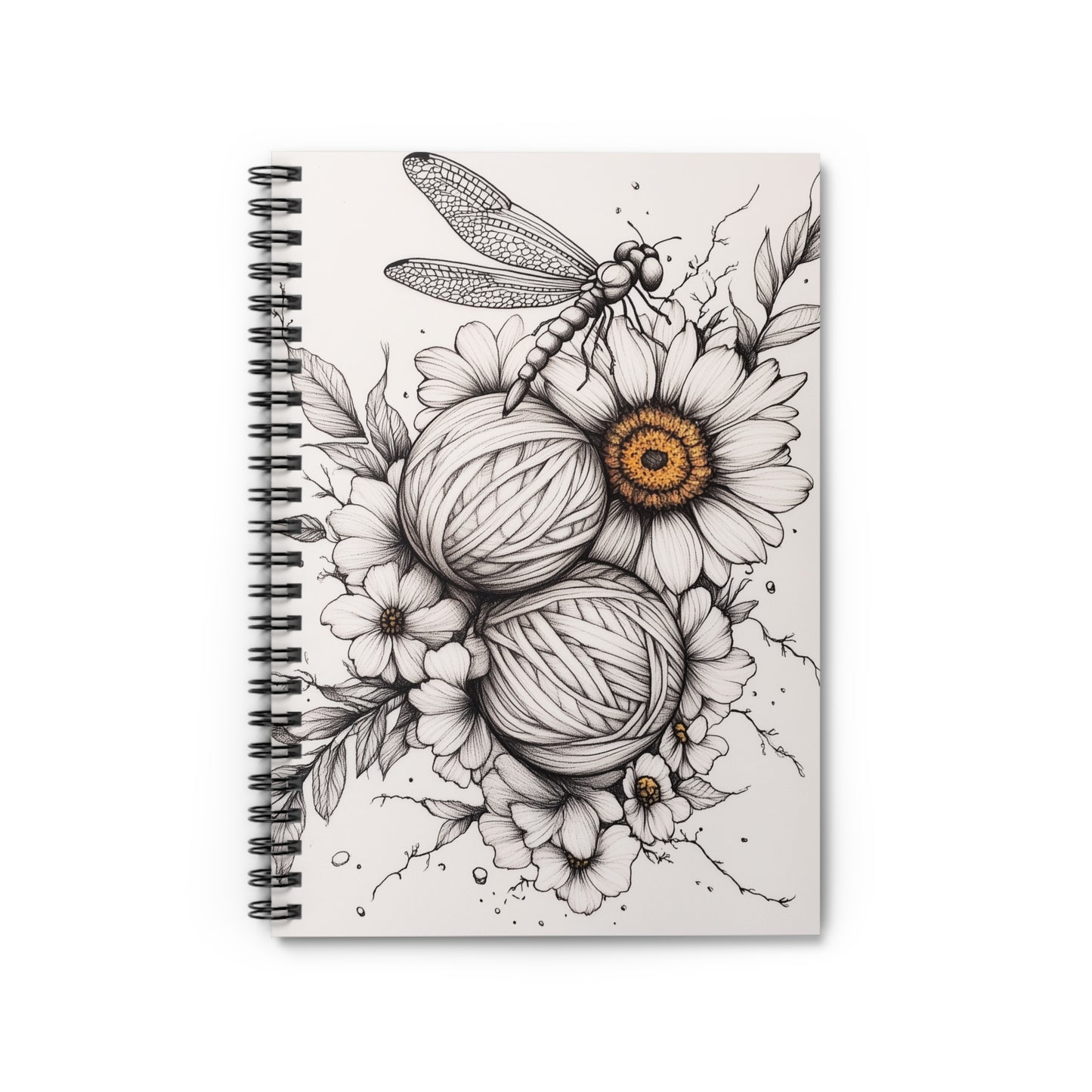 Notebook - Dragonfly, Yarn, and Daisy