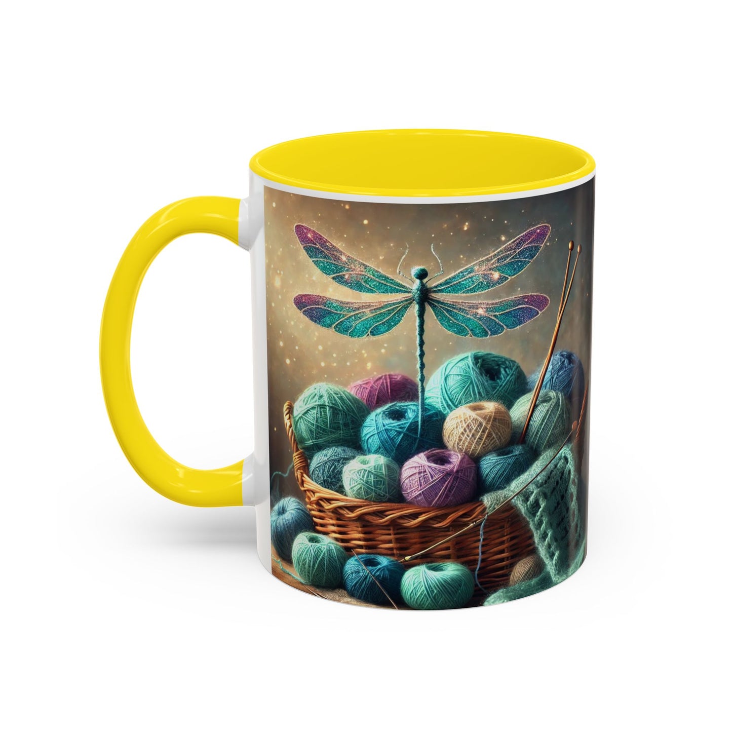 Mug - Dragonfly and Basket of Yarn