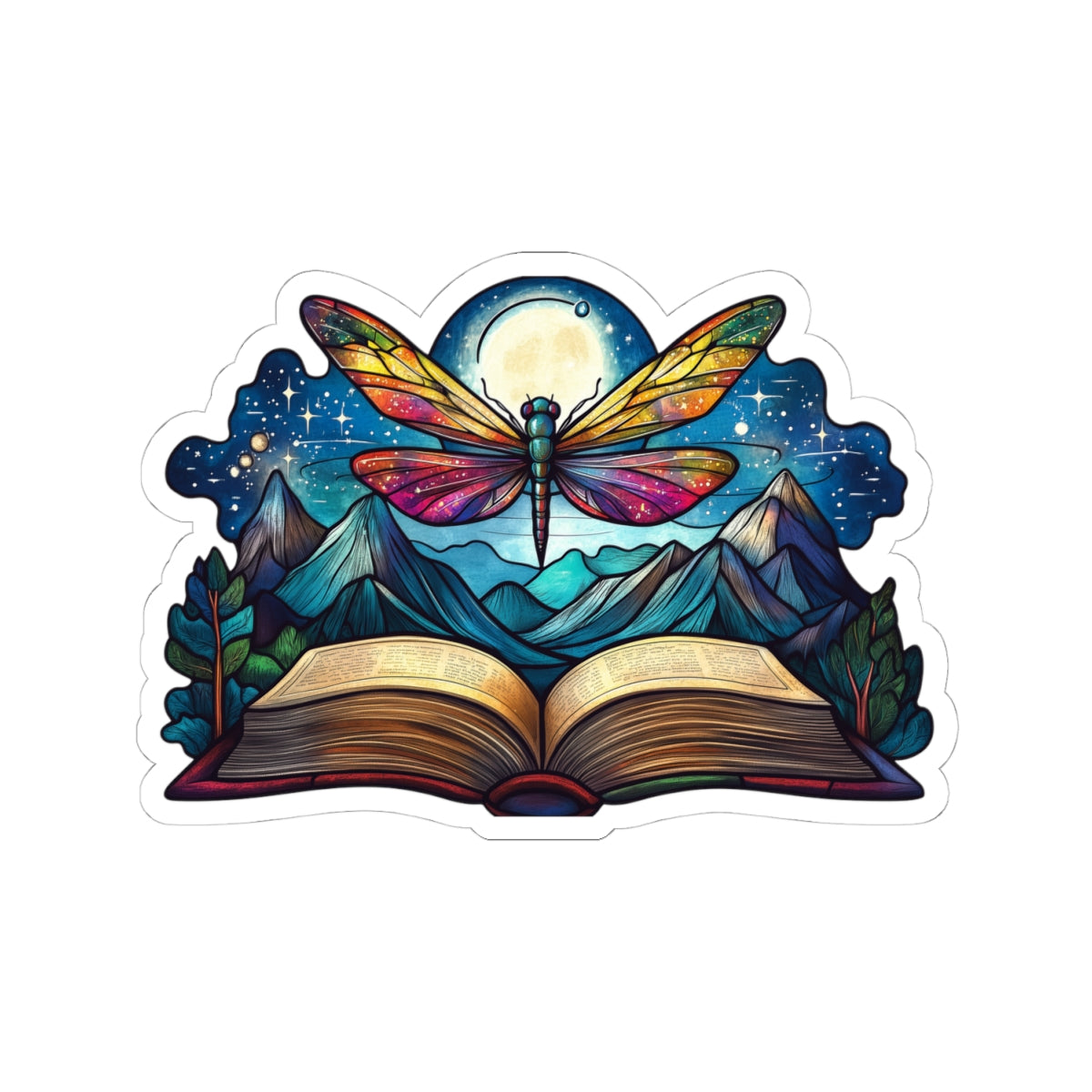 Sticker - Dragonfly & Open Book