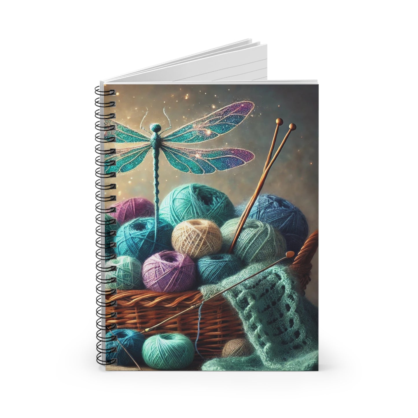 Notebook - Dragonfly and Basket of Yarn