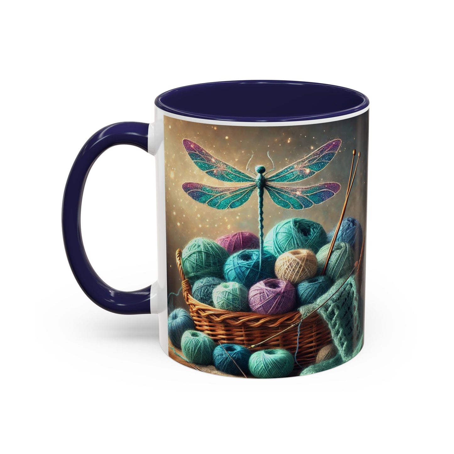 Mug - Dragonfly and Basket of Yarn