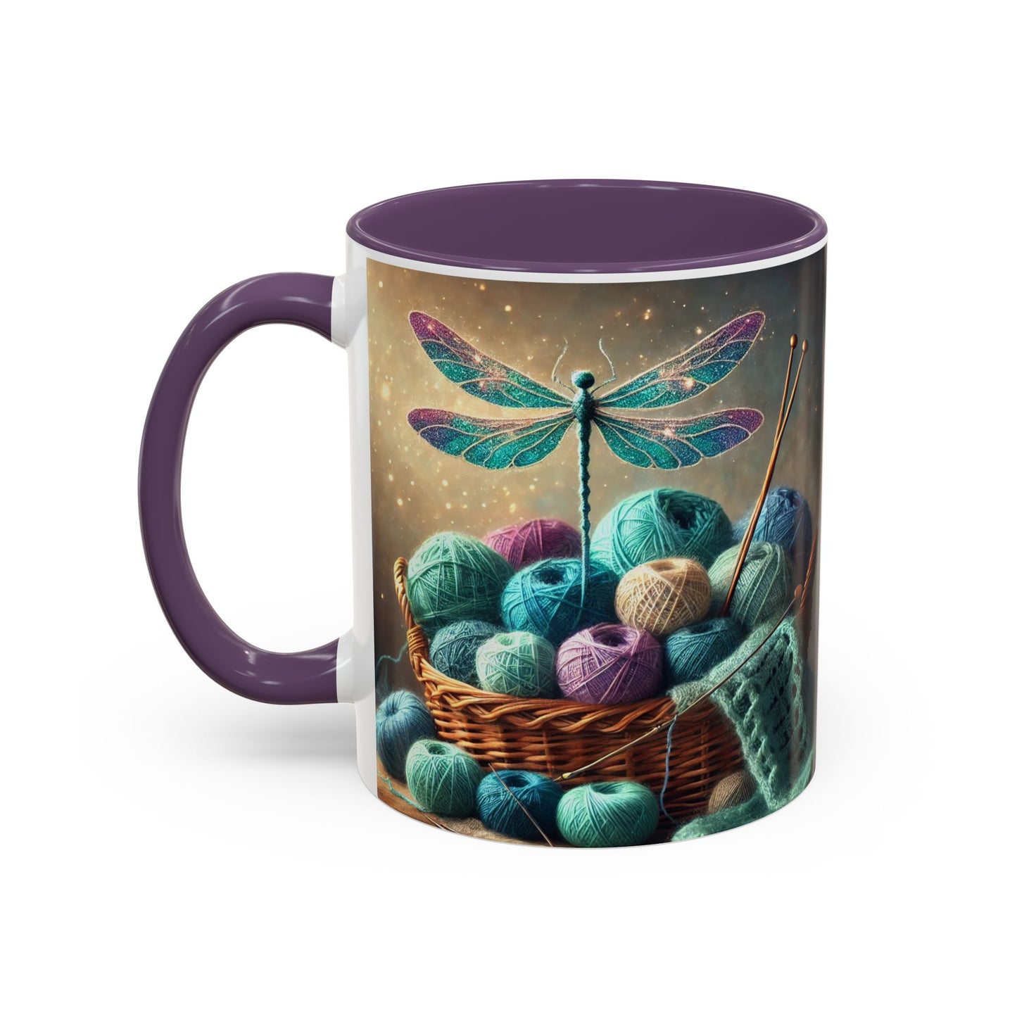 Mug - Dragonfly and Basket of Yarn