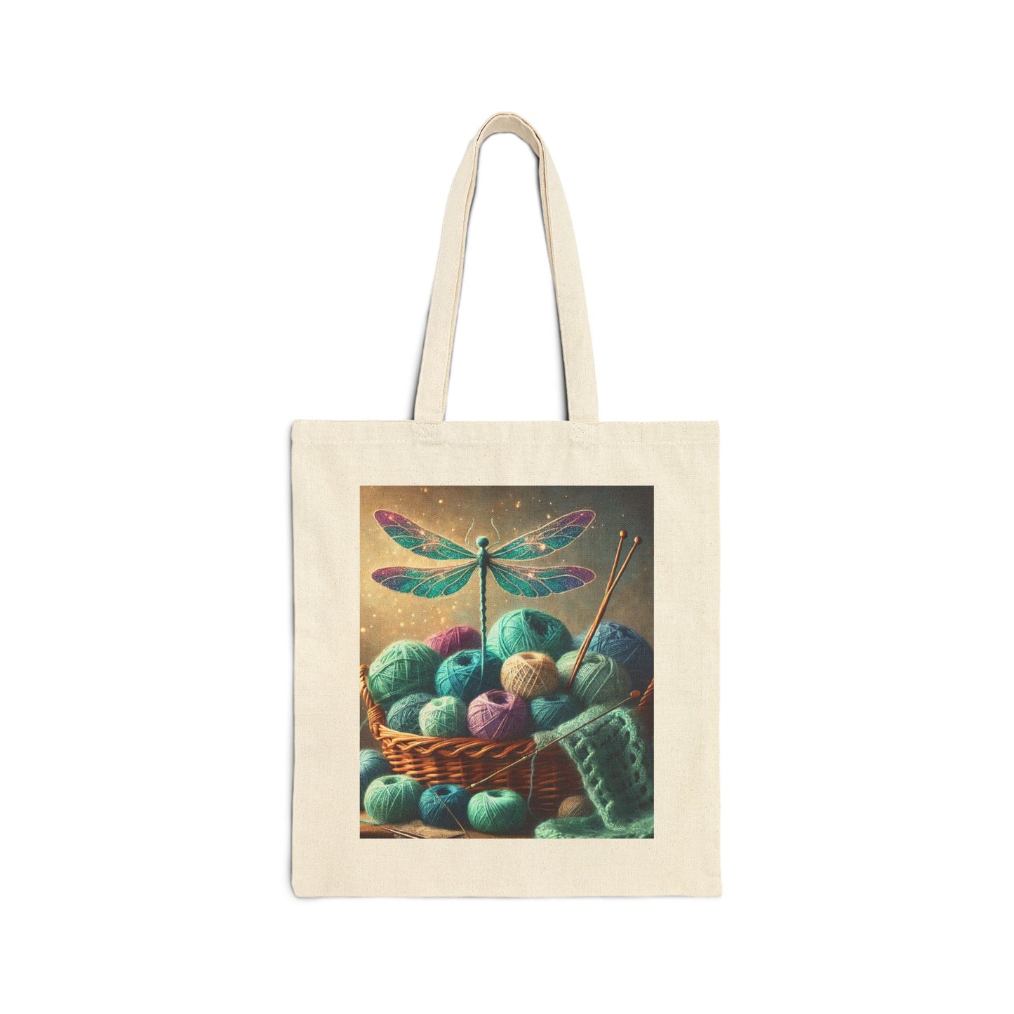 Tote - Dragonfly and Basket of Yarn