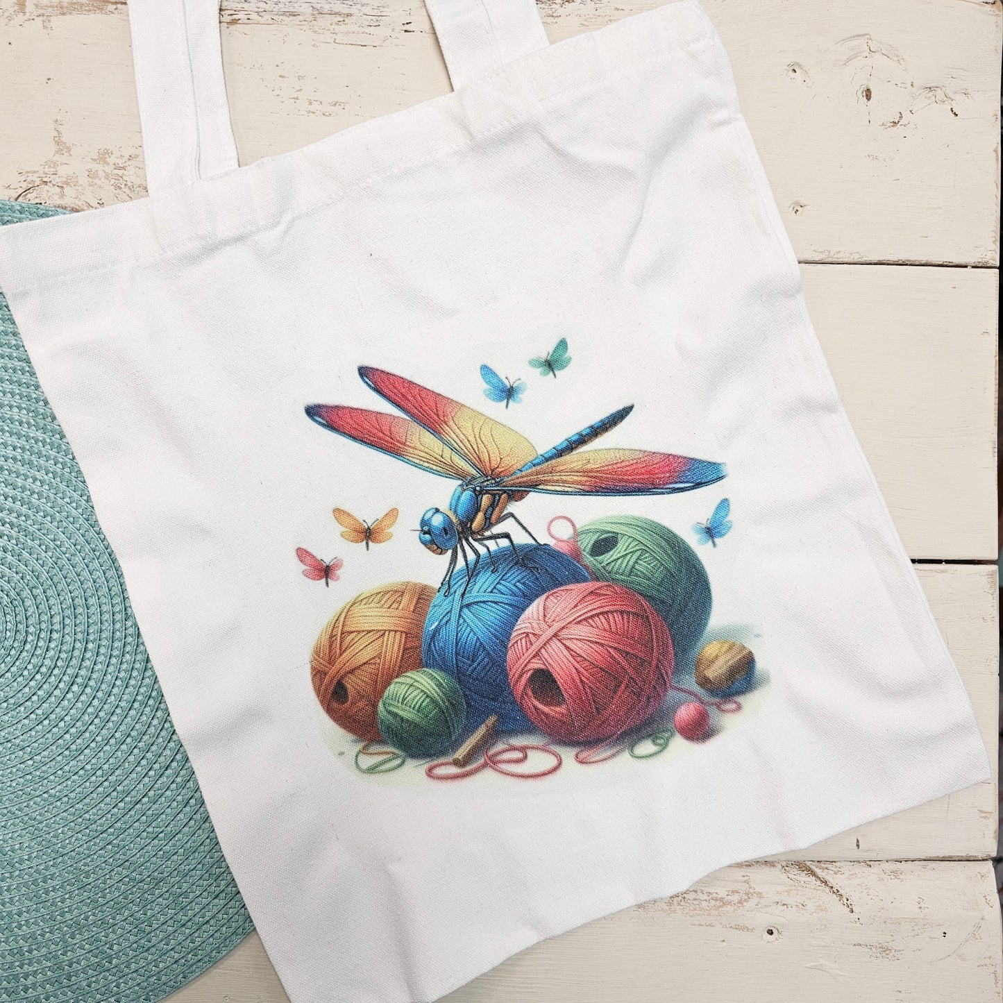 Dragonfly & Yarn Tote Bag