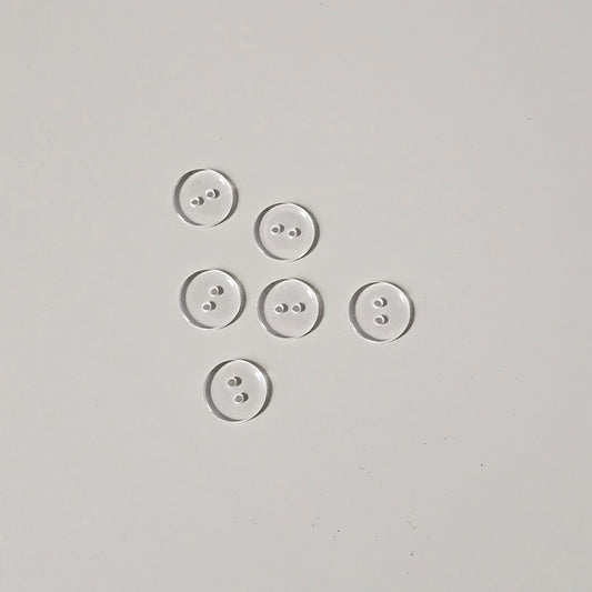 6 Pack: 15mm (5/8'') Clear Transparent Resin Buttons