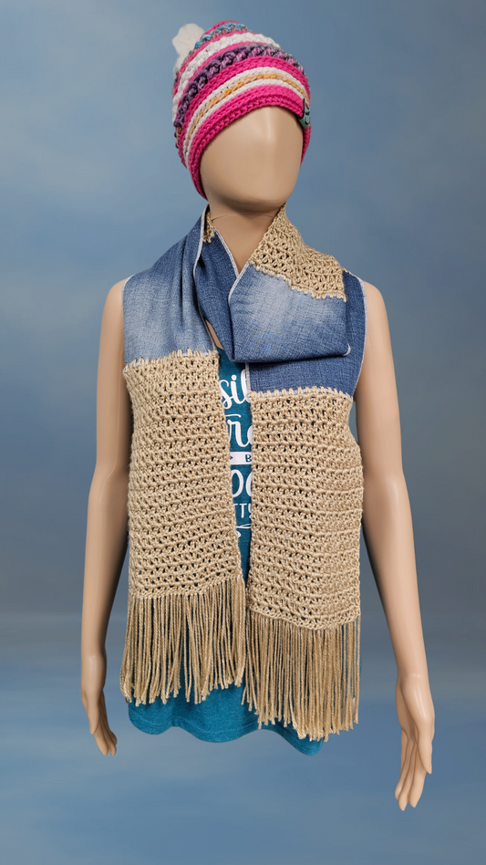 Denim & Crochet Scarf