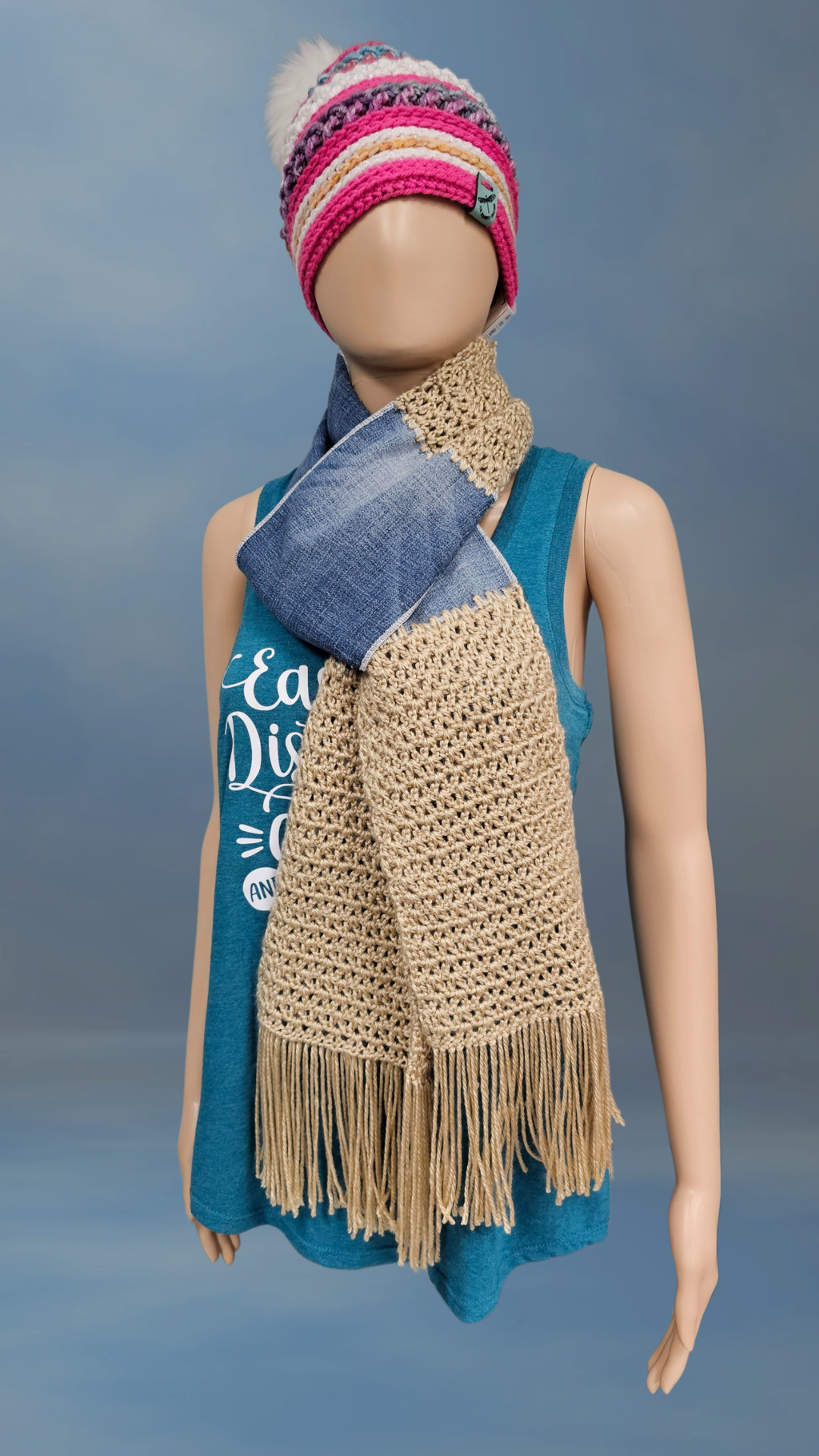 Denim & Crochet Scarf