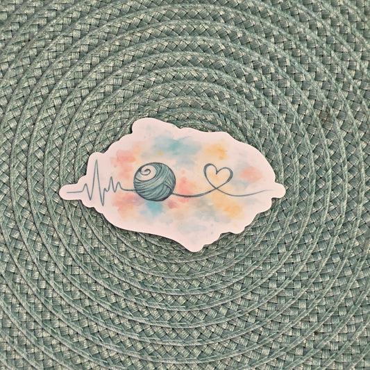 Sticker - For the Love of Yarn - Heartbeat