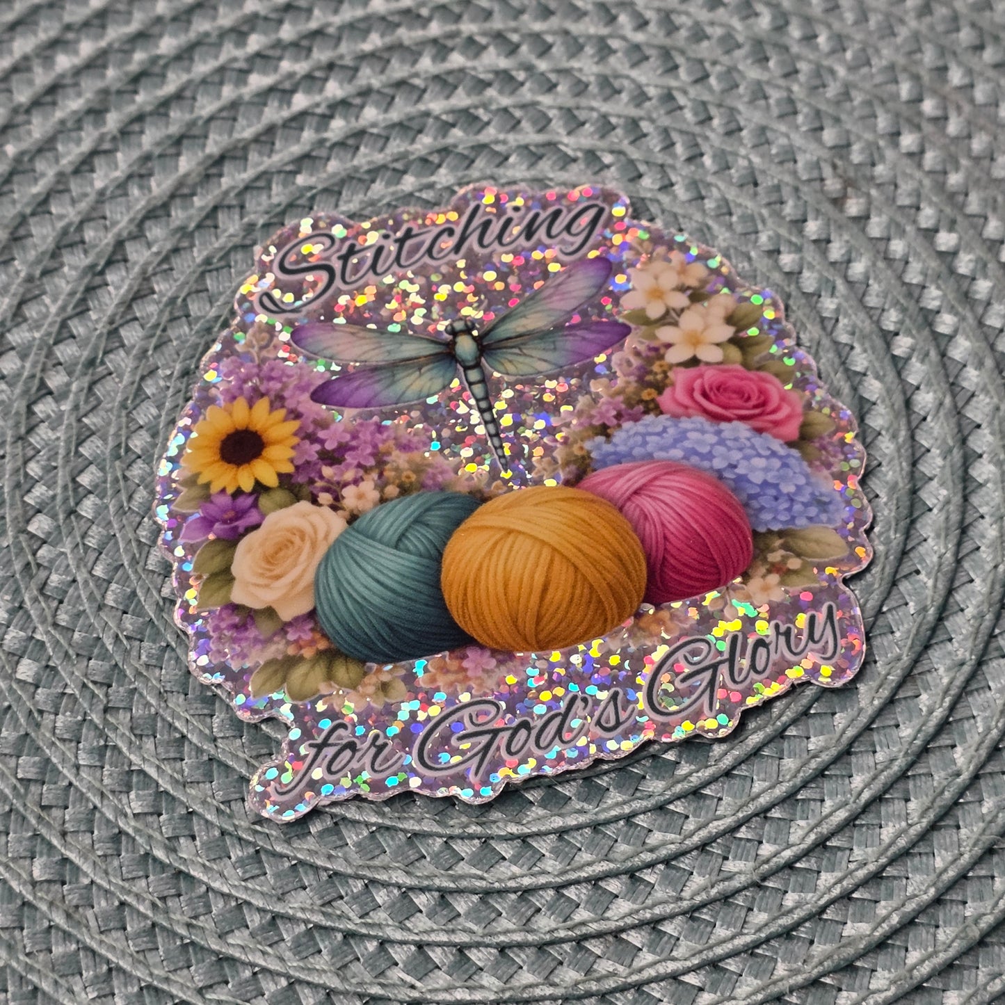 Sticker - Glitter Stitching for God's Glory
