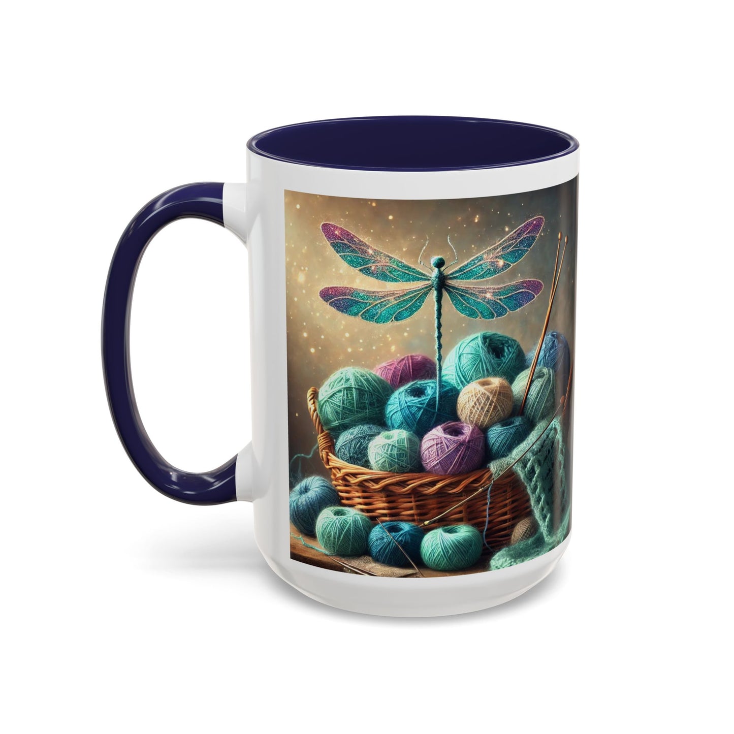 Mug - Dragonfly and Basket of Yarn