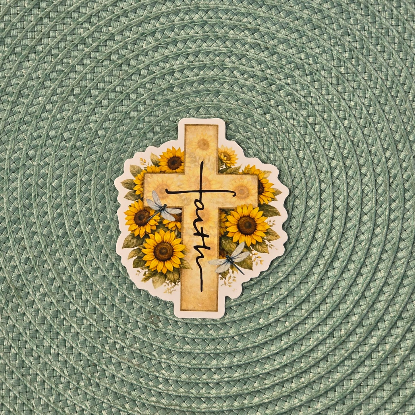 Sticker - Faith Cross Sunflower