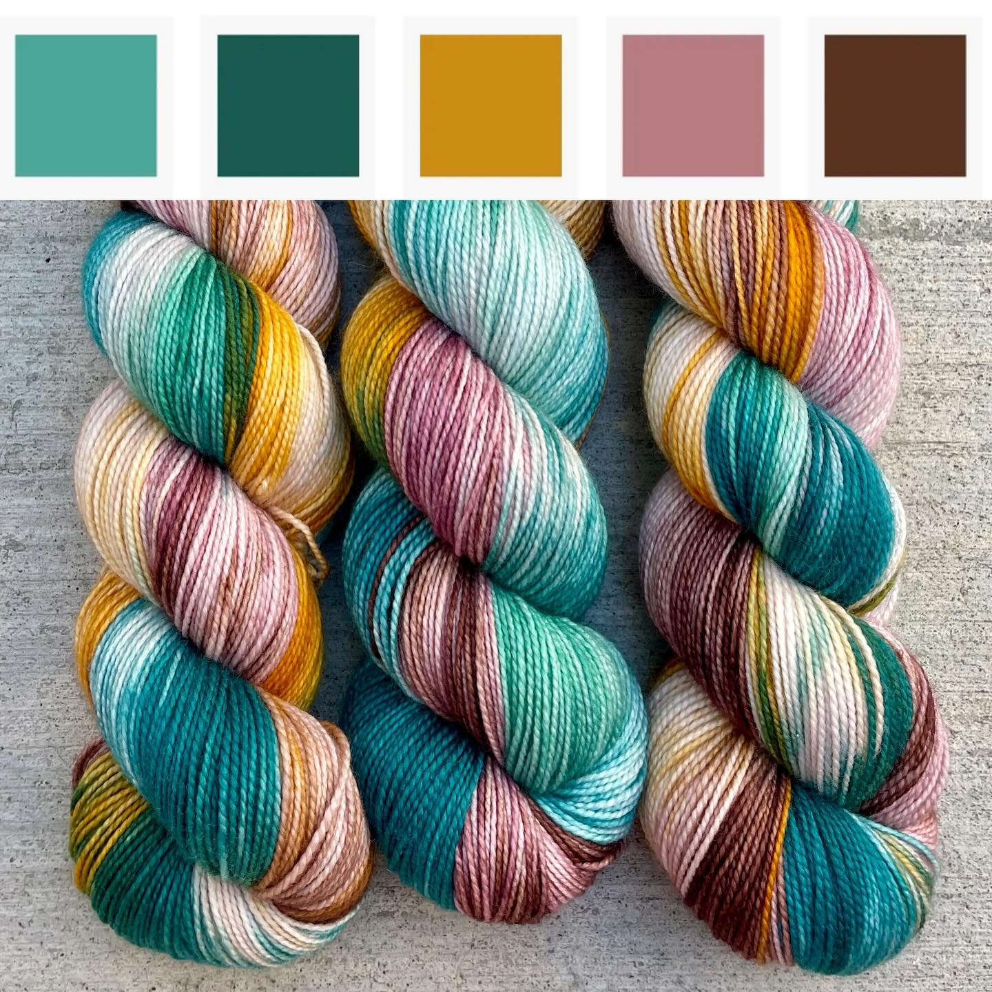 Teal Dragonfly Colorway Hand Dyed Yarn - Polka Dot Sheep