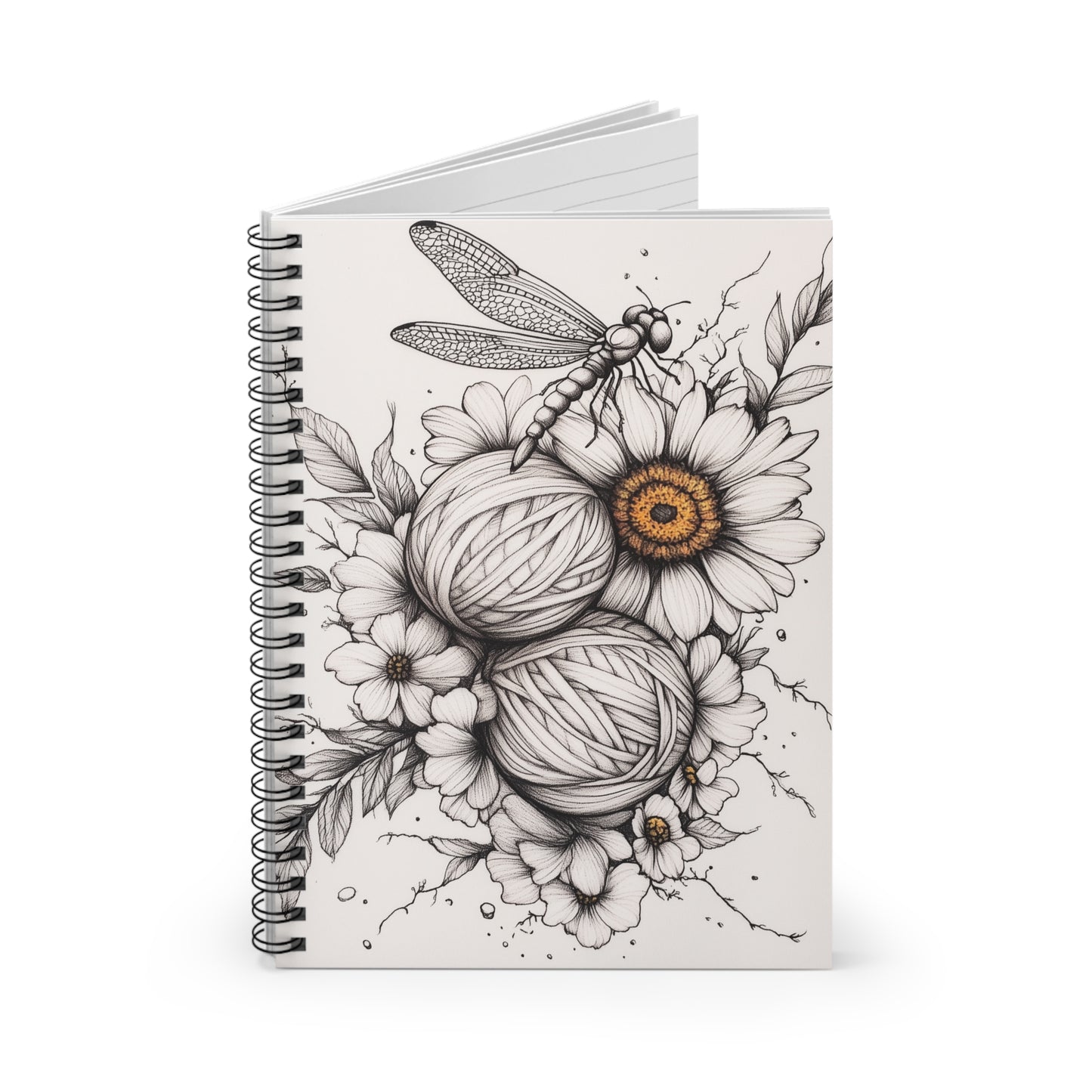 Notebook - Dragonfly, Yarn, and Daisy