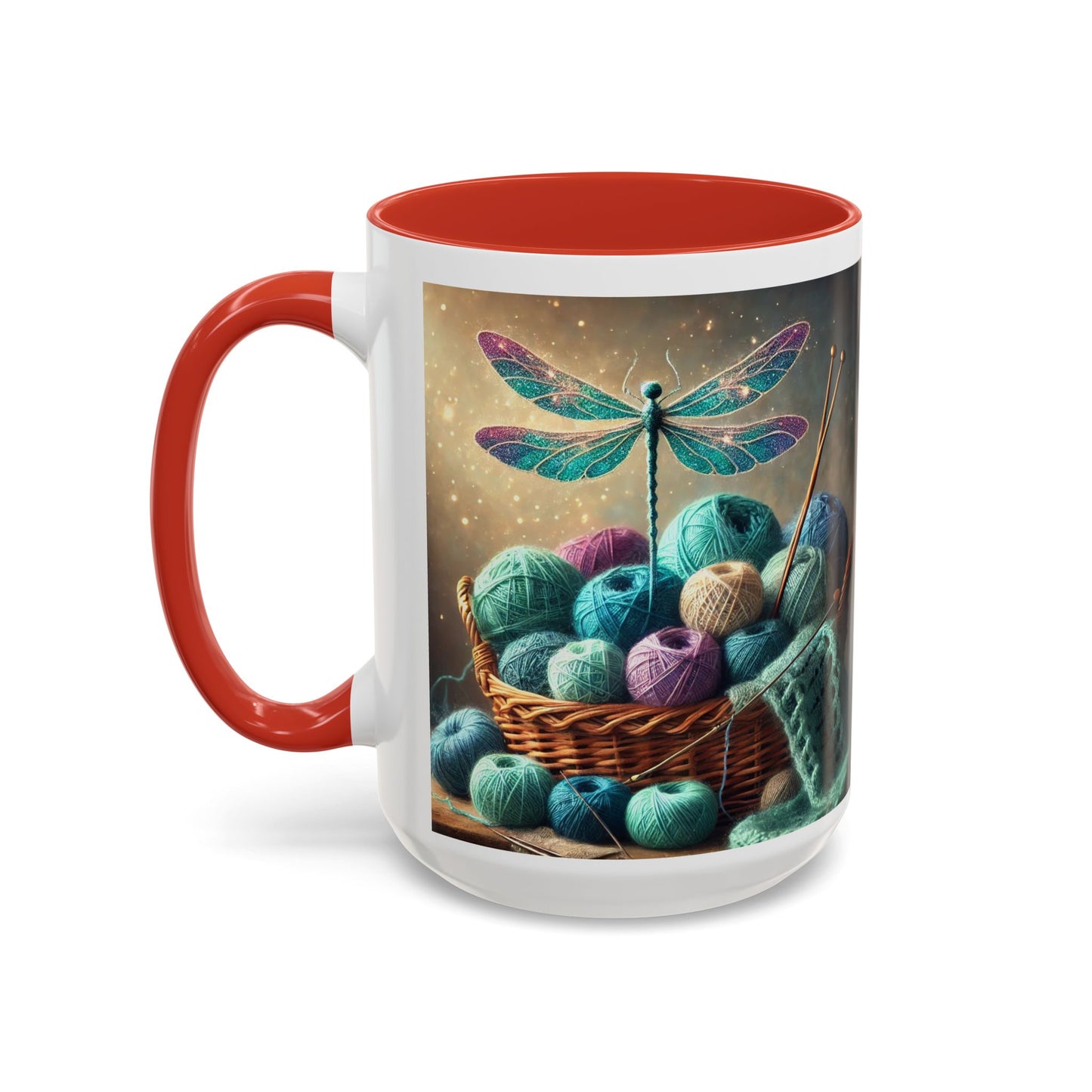 Mug - Dragonfly and Basket of Yarn