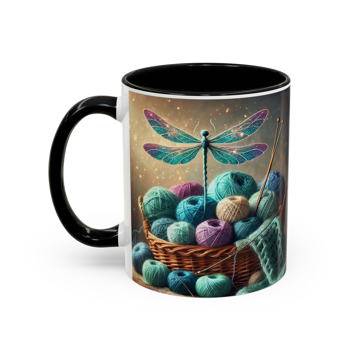 Mug - Dragonfly and Basket of Yarn