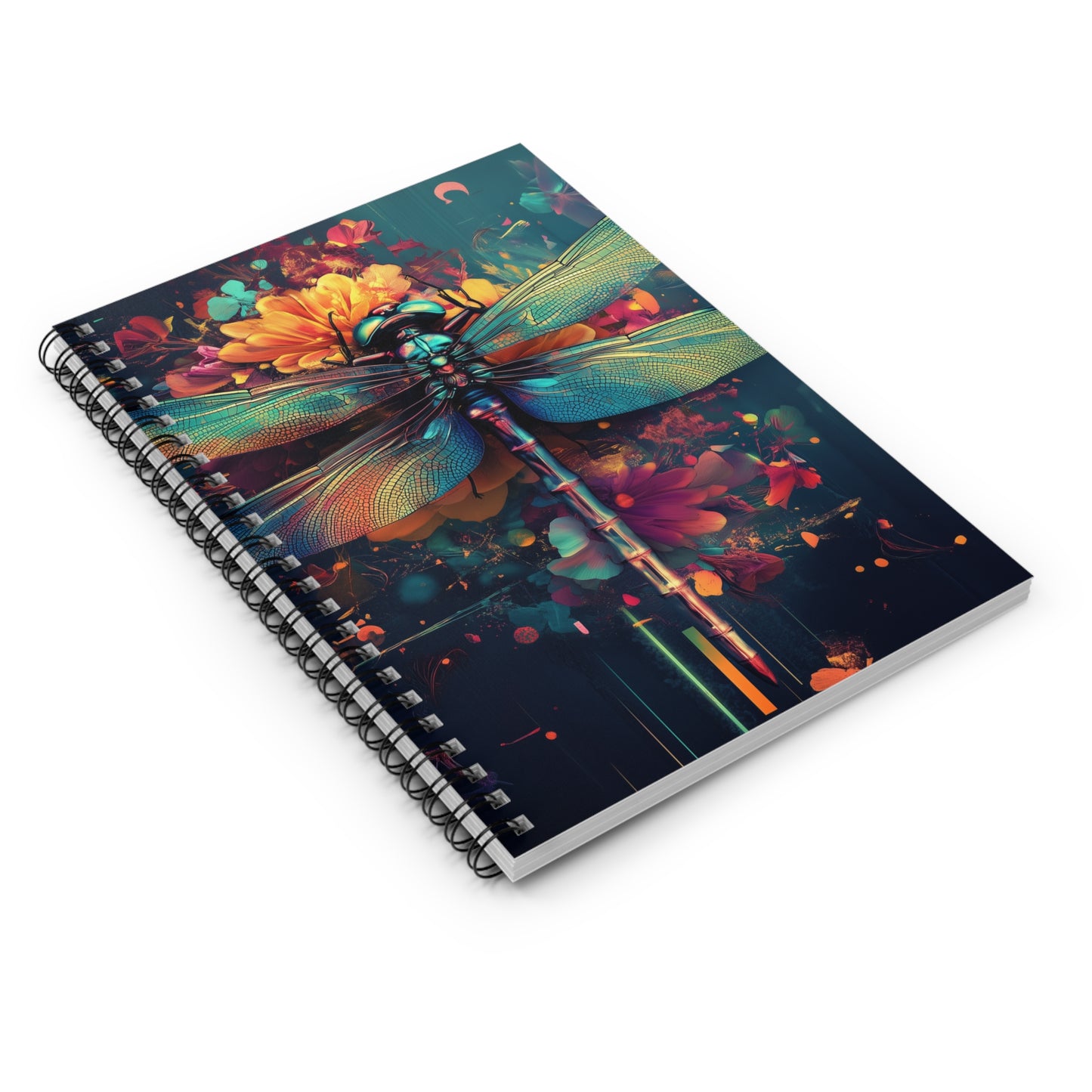 Notebook - Abstract Floral Dragonfly