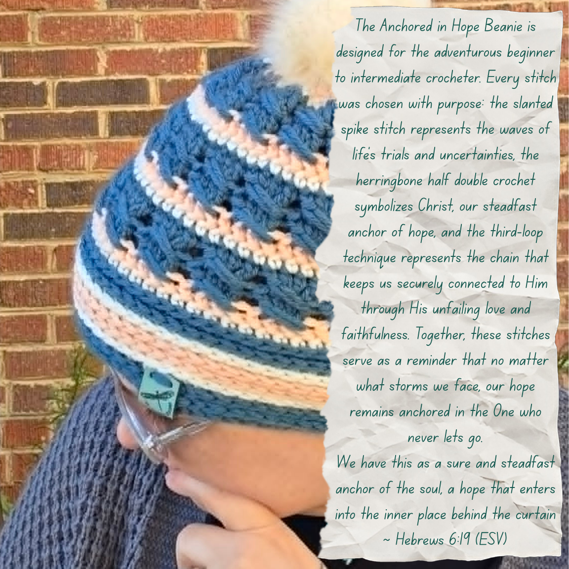 Anchored in Hope Beanie - Crochet