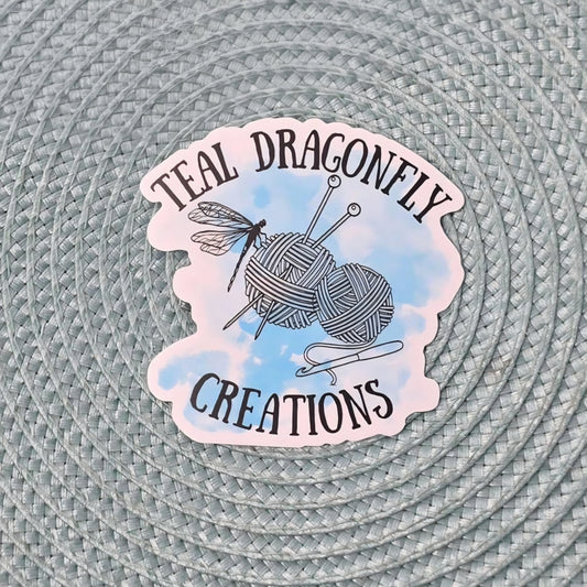 Sticker - Teal Dragonfly Creations Splash Logo