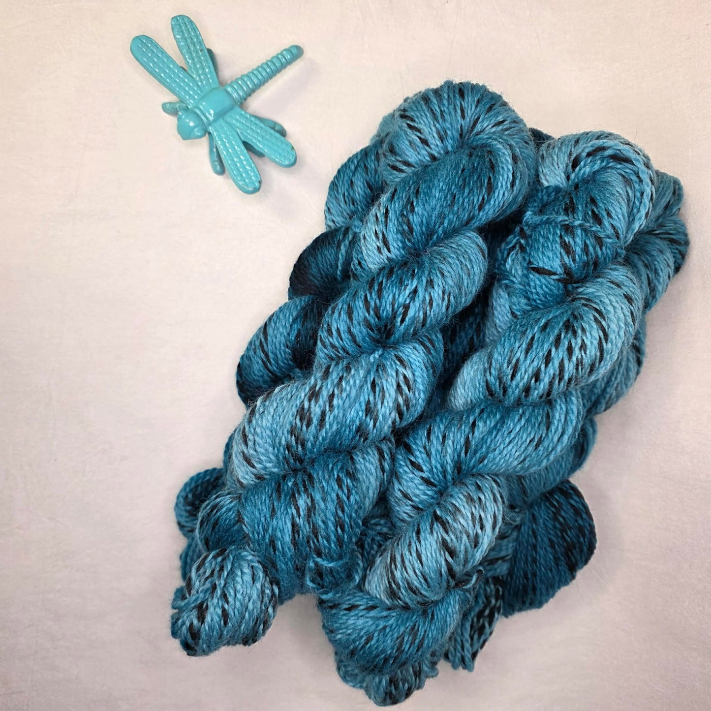 Hand-Dyed Worsted Weight "Dragonfly Wing" Zebra Wool Yarn - Soul Sisters Fibers