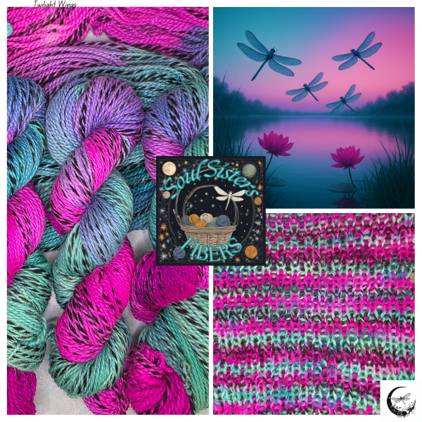 Hand-Dyed Worsted Weight "Dragonfly Wing" Zebra Wool Yarn - Soul Sisters Fibers