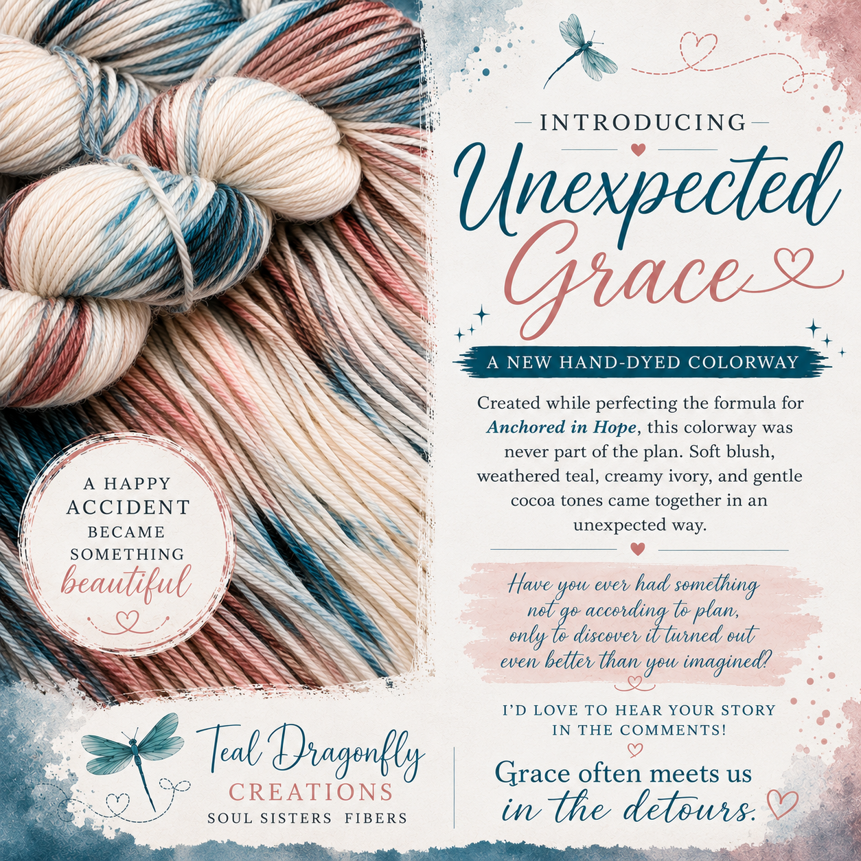 Hand-Dyed Worsted - Unexpected Grace - Soul Sisters Fibers