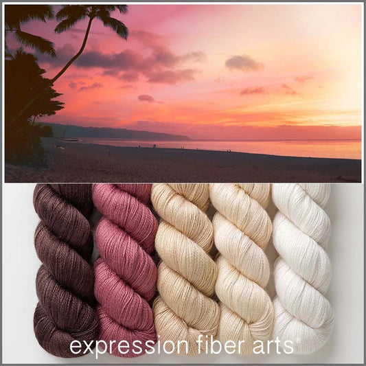Epochal Hues - Sunset Diamonds Shawl Kit - Expression Fiber Arts